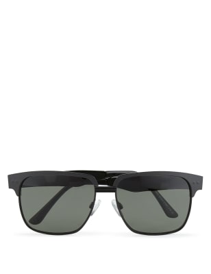 Black Mix Half Rimmed Frame Sunglasses
