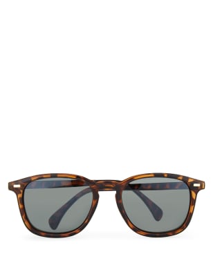 Brown Mix Tortoise Shell Print Retro Round Sunglasses