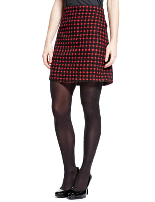 Red Mix Spotted Mini Skirt