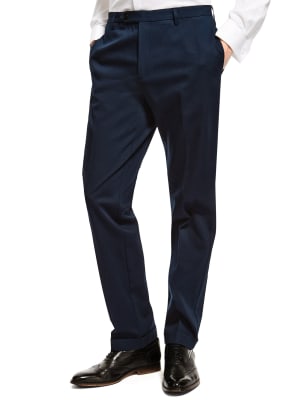 Cobalt Cotton Rich Flat Front Chinos