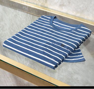 Navy and white striped men’s T-shirt