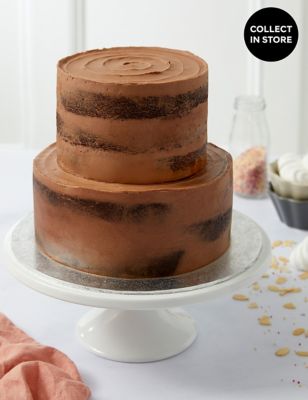 M&S Chocolate Two Tier Naked Cake (Serves 36)
