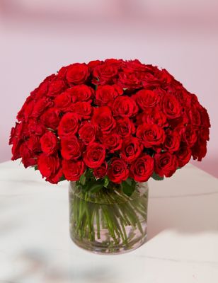 M&S 100 Red Roses Flowers Bouquet (Delivery from 9th February 2023)