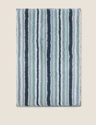 Wide Striped Bath Pedestal Mats M S