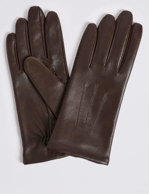 ladies mustard leather gloves