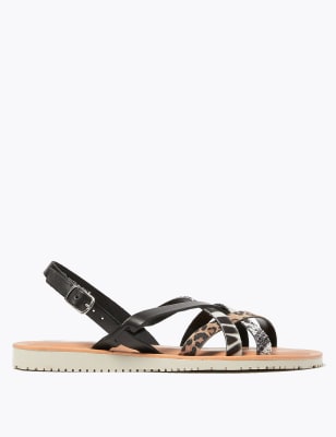 m&s black sandals