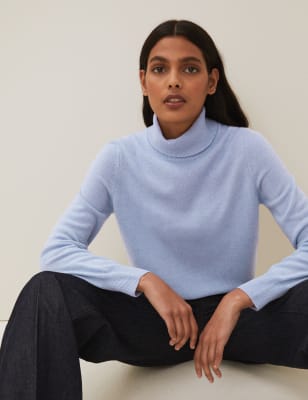 m&s roll neck jumper womens