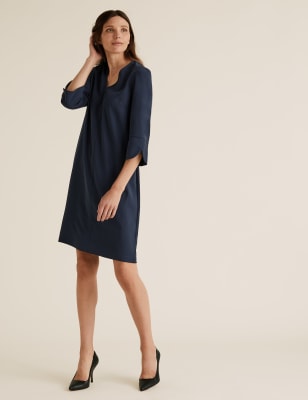 m&s black shift dress