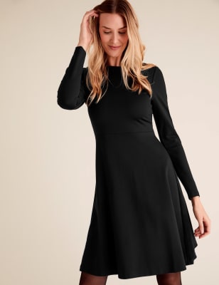 jersey midi skater dress