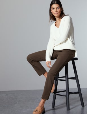 m&s ladies ankle grazer trousers