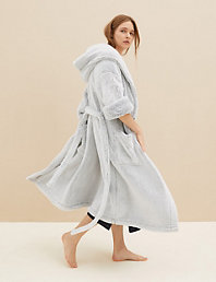 Marks & Spencer Womens Soft & Warm Fleece Spotted Dressing Gown New M&S Free P&P