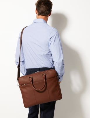 m&s leather holdall