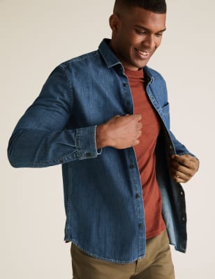 m&s denim shirt mens