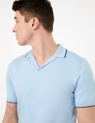 m&s long sleeve polo shirt