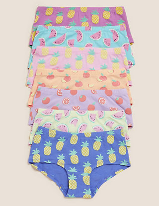 5pk Cotton Blend Dog Print Socks Marks & Spencer Girls Clothing Underwear Socks 