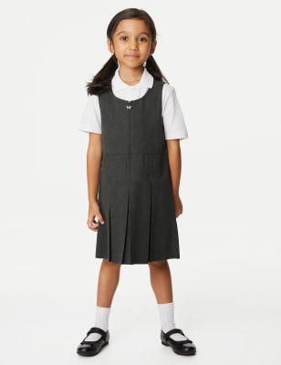 Girls' Plus Fit Pleated School Pinafore 