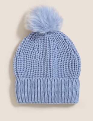 M&S Womens Knitted Pom Hat