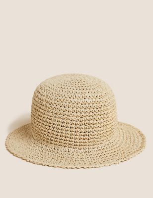 M&S Womens Crochet Bucket Hat