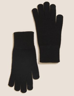 M&S Womens Knitted Touchscreen Gloves