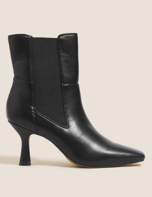 M&S Womens Stiletto Heel Square Toe Chelsea Boots