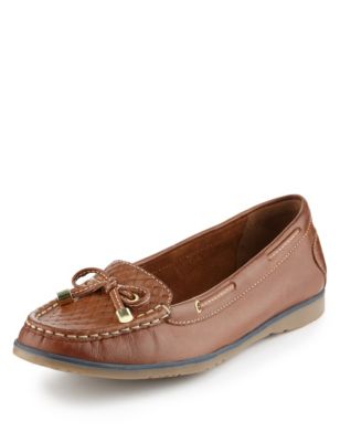 Footglove Footglove Leather Weave Boat Shoes
