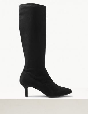 M&S Womens Kitten Heel Pointed Knee High Boots