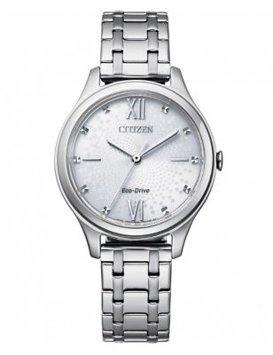 Womens Citizen Eco-Drive Silver Bracelet Quartz Watch - Silver Mix, Silver Mix