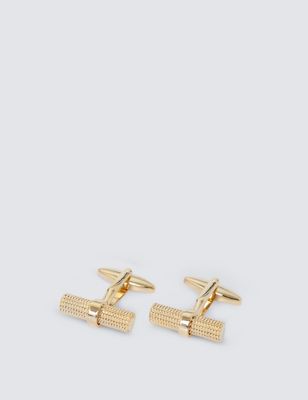 Hawes & Curtis Mens Gold Plated Cufflinks, Gold