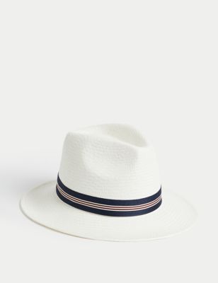 M&S Mens Straw Panama Hat - S-M - Natural Mix, Natural Mix