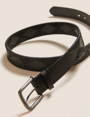 M&S Originals Mens Leather Hand Stitched Belt