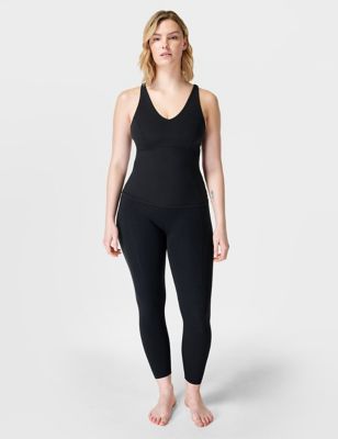 Sweaty Betty Womens Super Soft V-Neck Strappy Fitted Vest Top - Black, Black