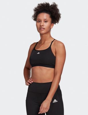 Adidas Women's Aeroreact Training Light Support Sports Bra - LA-C - Black, Black