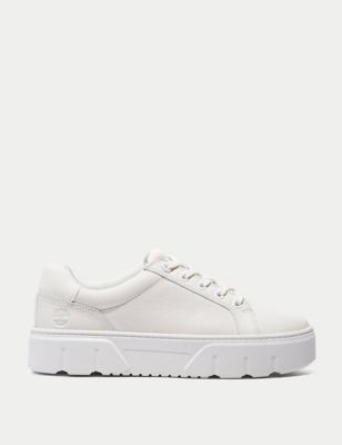 Timberland Womens Laurel Leather Trainers - 6 - White, White,Black
