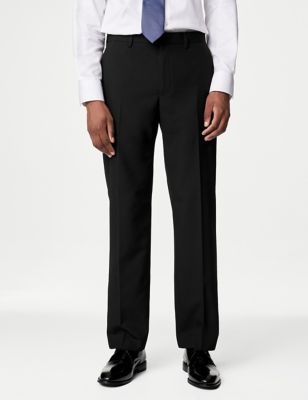 M&S Men's Regular Fit Suit Trousers - 32LNG - Black, Black,Navy