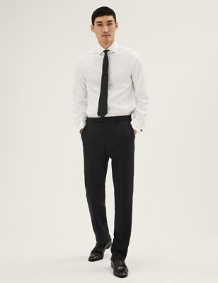 M&S Mens The Ultimate Black Tailored Fit Trousers