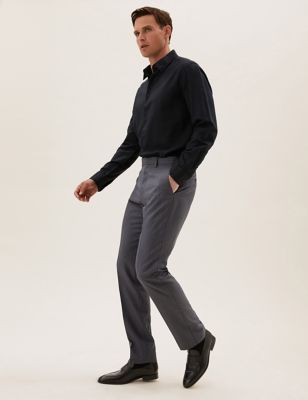 M&S Savile Row Inspired Mens Regular Fit Pure Wool Pinstripe Trousers