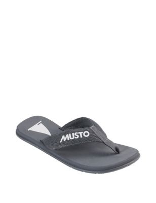 Musto Mens Logo Flip Flops - 7.5 - Navy, Navy,Grey