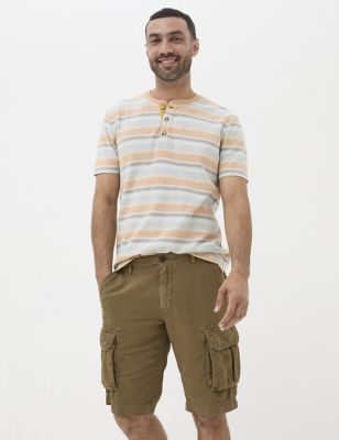 Fatface Mens Linen Blend Cargo Shorts - 30 - Brown, Brown