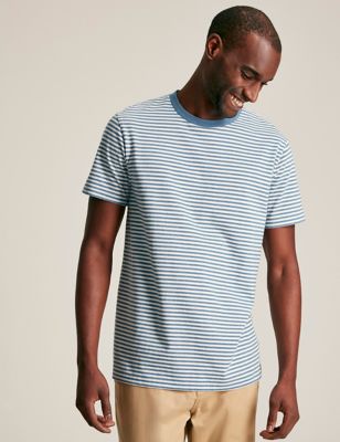 Joules Mens Pure Cotton Striped T-Shirt - Blue Mix, Blue Mix