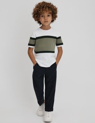 Reiss Boys Pure Cotton Striped T-Shirt (3-14 Yrs) - 13-14 - Green, Green