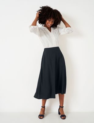 Crew Clothing Womens Jacquard Midi A-Line Skirt - 14 - Black, Black