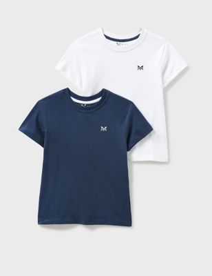 Crew Clothing 2pk Pure Cotton T-Shirts (3-12 Yrs) - 10-11 - Navy Mix, Navy Mix