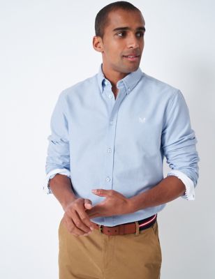 Crew Clothing Mens Regular Fit Pure Cotton Oxford Shirt - Blue, Blue,Pink,White