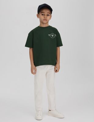 Reiss Boys Pure Cotton Slogan T-Shirt (3-14 Yrs) - 13-14 - Blue, Blue,Dark Green