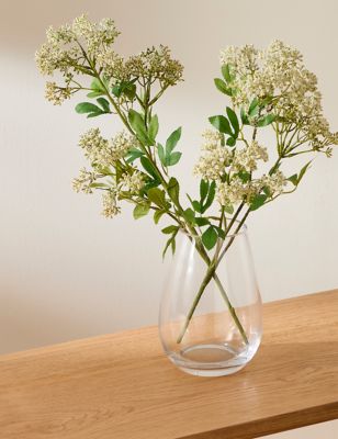 M&S Medium Teardrop Vase - Clear, Clear