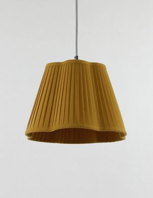 M&S Wavy Pleated Lamp Shade - Ochre, Ochre,Forest Green,Navy