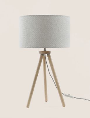 M&S Wooden Tripod Table Lamp