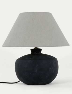 M&S Roma Urn Table Lamp - Black, Black