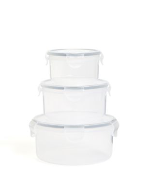 M&S Set of 3 Round Clip Storage Containers