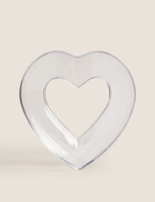 M&S Large Glass Heart Serving Bowl